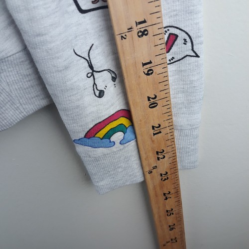 Divided H&M Graphic Sweatshirt Women's Large Gray Crewneck Pullover Lightweight - Picture 8 of 9
