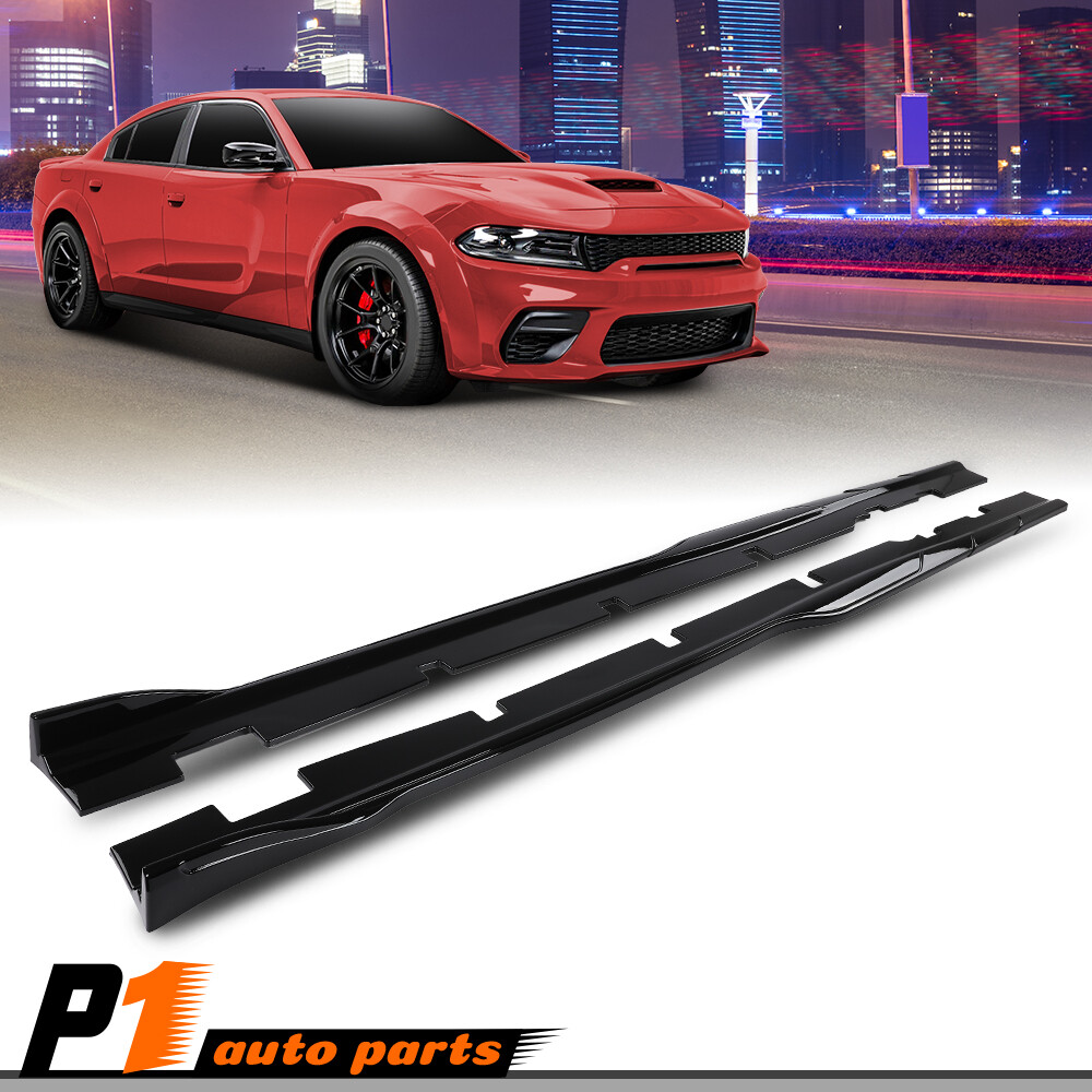 Side Skirts Fit For 2015-2023 Dodge Charger Panel Splitter Glossy Black Widebody