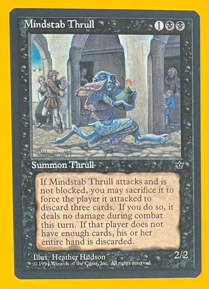 MTG MINDSTAB THRULL (Hudson) Fallen Empires (Wyvern Back) (OldManMTG 007-562) - Image 2 of 4
