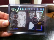 T.J. YELDON 2015 BLACK GOLD PRIME ROOKIE QUAD JERSEY LAUNDRY TAG PATCH RC /10!!!