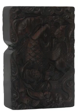 Case Only Natural Ebony Black Wood Lotus Fish Lighter Box For Zippo Insert Kit A