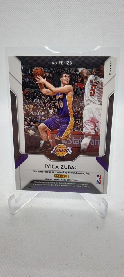Ivica Zubac 2018-19 Panini Prizm #FB-IZB Fast Break Silver Disco Auto - Image 2 of 2