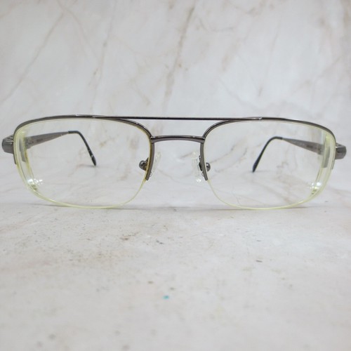 Safilo Elasta Eyeglasses Frame ODF8 Men Gunmetal Rectangular Half Rim 54-19-145