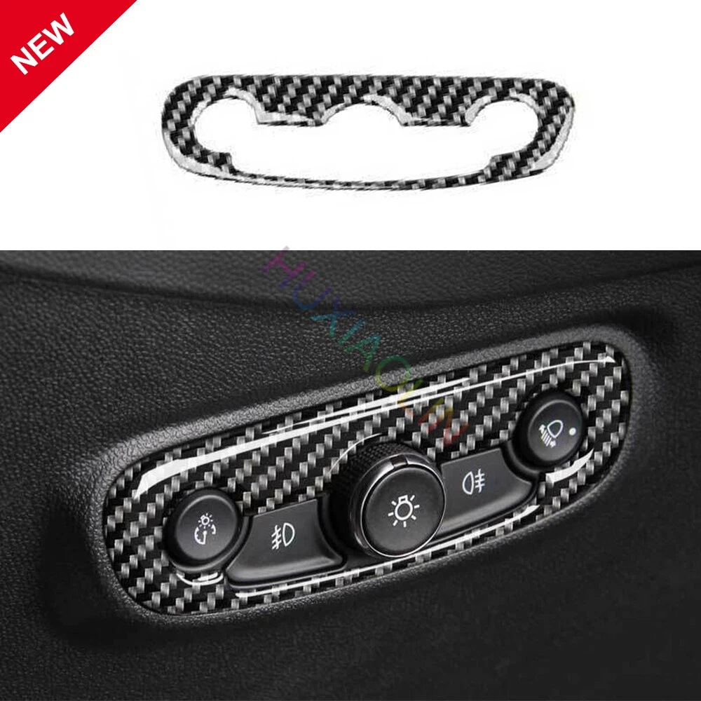 For Chevrolet Malibu 16-21 DX Carbon Fiber Frame Headlight Button Frame Cover 1x