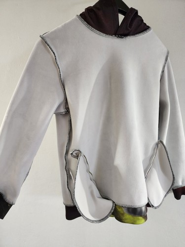 Youth Size Medium Thick Husky Gray White Dog Hoodie Bold Galaxy Color Background - Picture 9 of 9