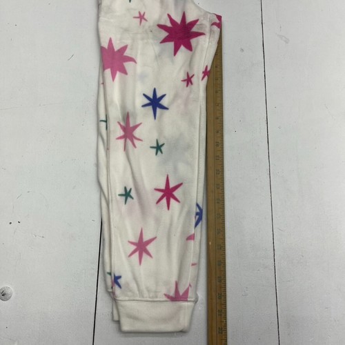 Old Navy White Star Printed Microfleece Pajama Set Girls Size Medium (8) - Picture 9 of 12