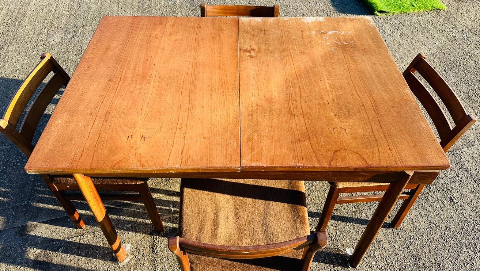 Vintage G Plan Dining Table And 4 Chairs Extendable Teak Rectangular