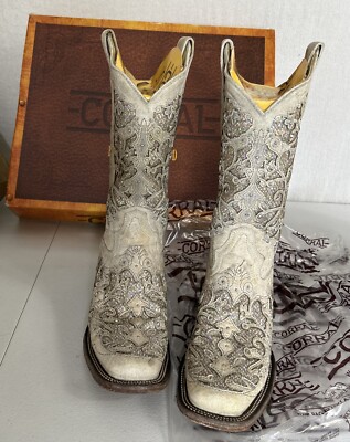 Corral A3397 White Western Equestrian Cowgirl Boots Women's Size 6