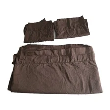 Lot of 3 Mainstays Brown Bedroom Bedding Flat Sheet Queen Size & 2 Pillowcases