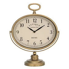  Antique Table Clock, Gold Retro Desk Clock with Silent-Non-Ticking Battery 
