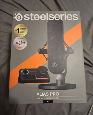 SteelSeries Alias Pro Condenser Mic Kit XLR/USB Cardioid Mute, Black