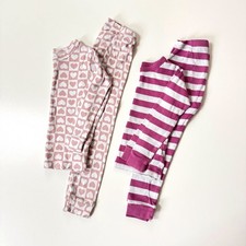 Bundle of 2 Baby Gap 4T Pajamas Organic Cotton Pink Hearts Stripe Set