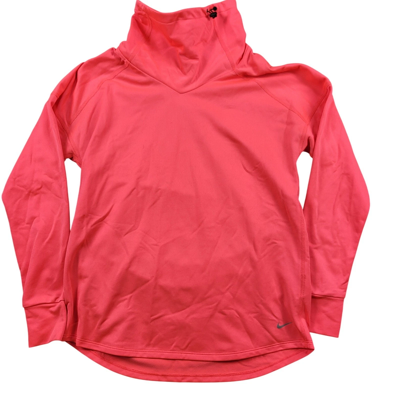 Nike Running Women's Relay Dri-Fit Funnel Neck Thumbhole Top Pink Size S