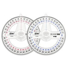 360  Protractor Pack of 2 Protactors Plastic Protractor Math Protractors Clea...