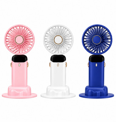 Mini Handventilator 4000mAh USB Faltbar - 5 Geschwindigkeiten LED Display - Sommer Cool