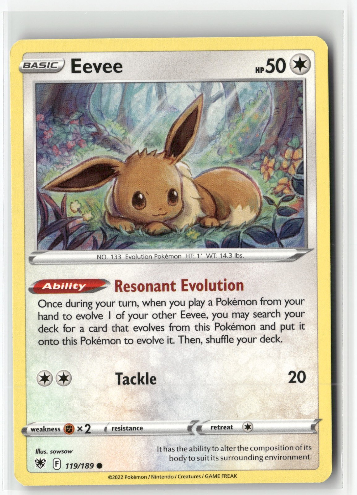 Pokémon TCG Eevee NM 119/189 Regular