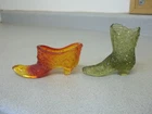 Glass shoe Fenton? group of 2 Decorative glass shoes