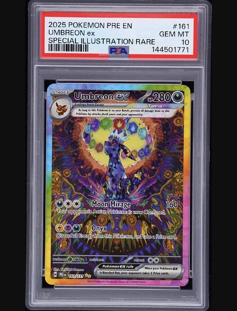 2025 Pokemon Umbreon EX Prismatic Evolutions SiR #161 PSA 10 💎