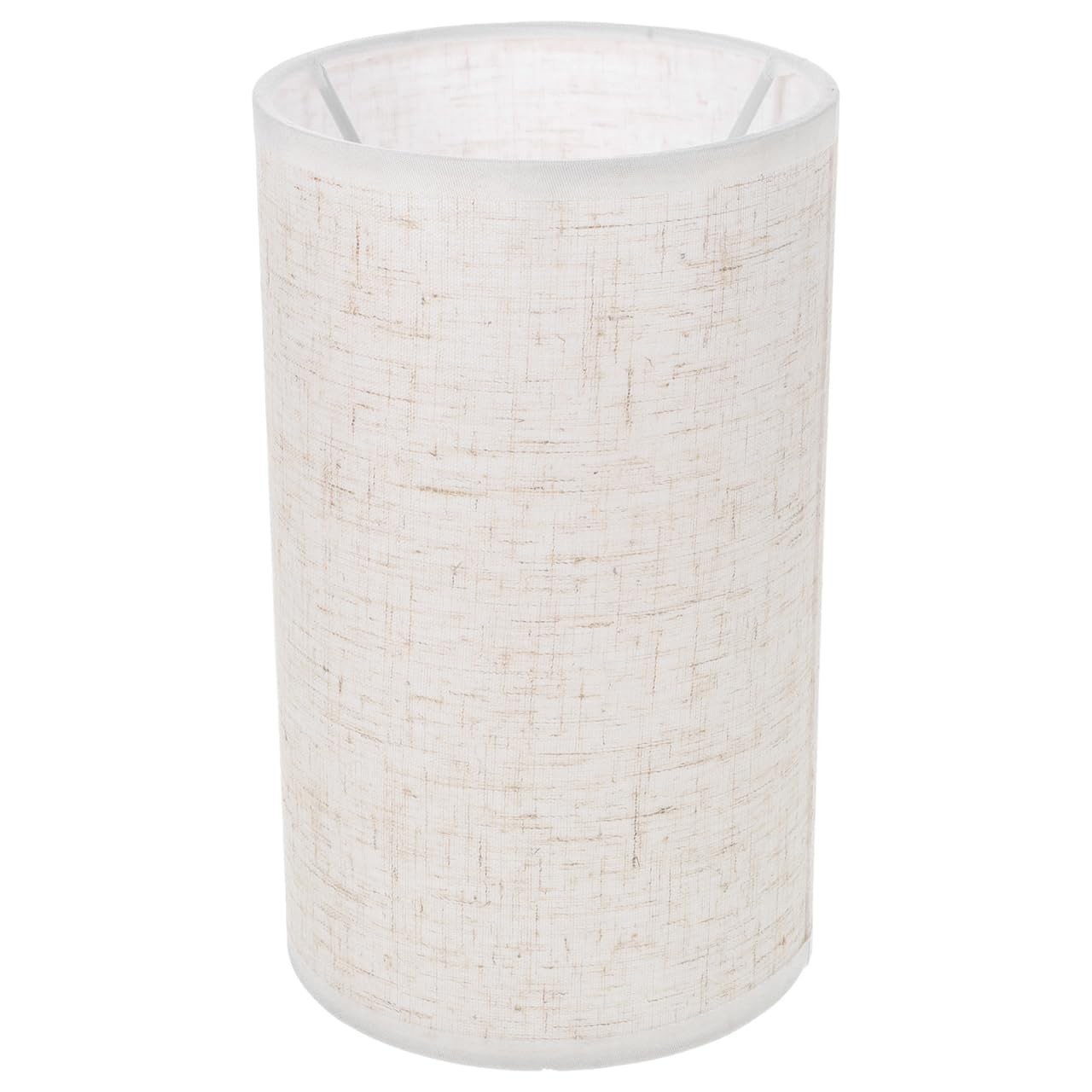 Abat-jour cylindrique premium en tissu de lin naturel culot E27 or