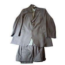 Jos A Bank Mens 44R 36R Suit Set Charcoal Gray 100 Wool 2 Button Blazer Pants