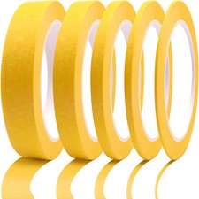 5 Rolls Pinstripe Tape - Masking Tape 1/16", 1/8", 1/4", 1/2", 3/4" - Thin Paint