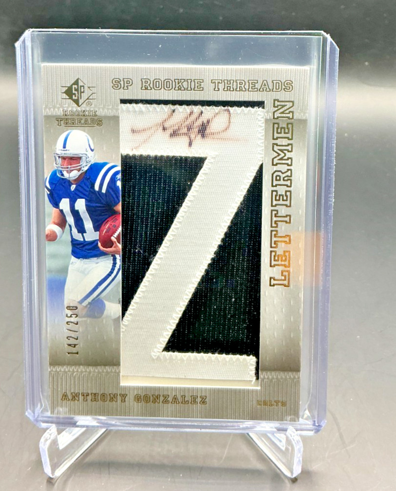 2007 SP Authentic Letterman ANTHONY GONZALEZ Patch AUTO 142/250 Colts