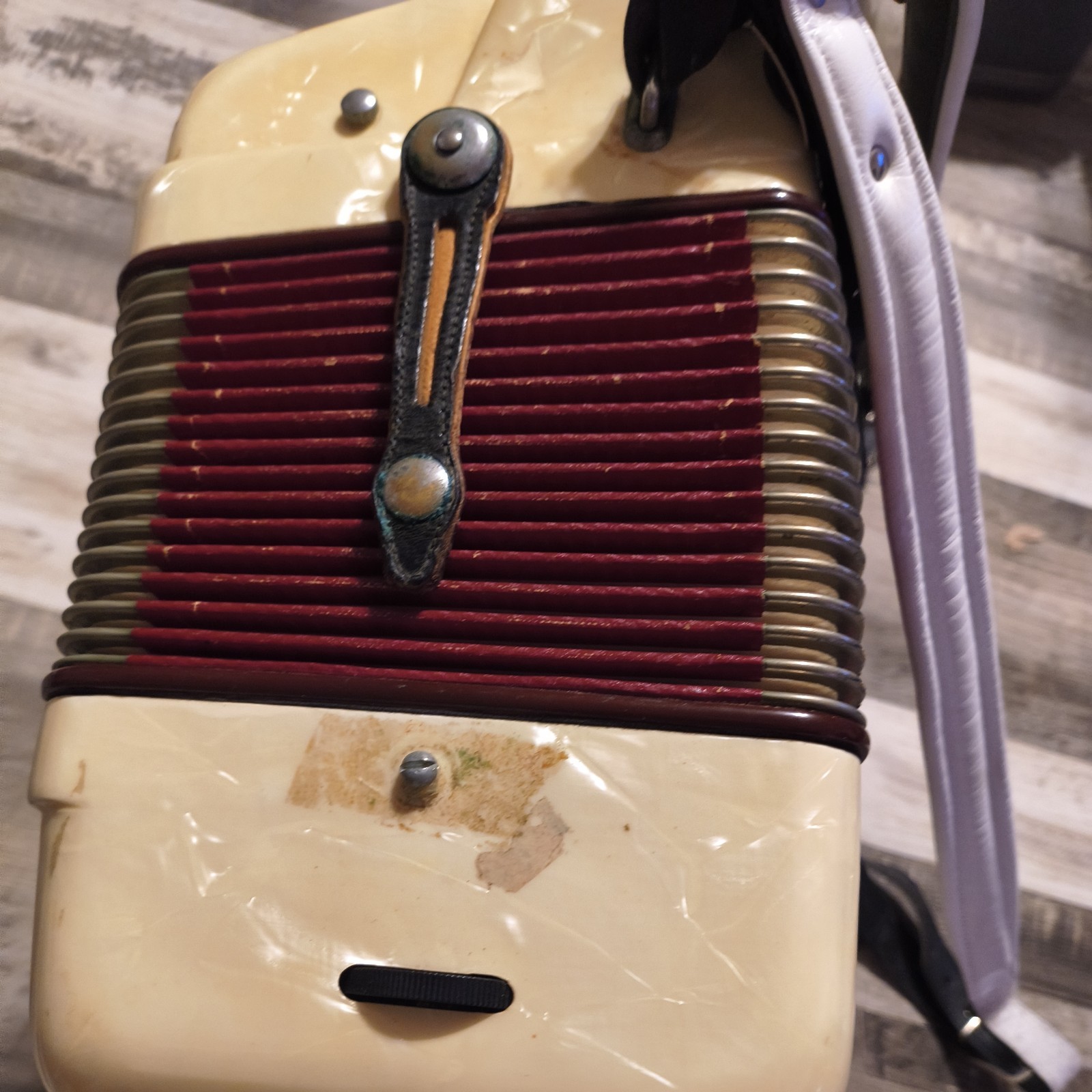 Scandalli Vintage Italian Accordian Great Shape With  Beautiful Red Velvet Case