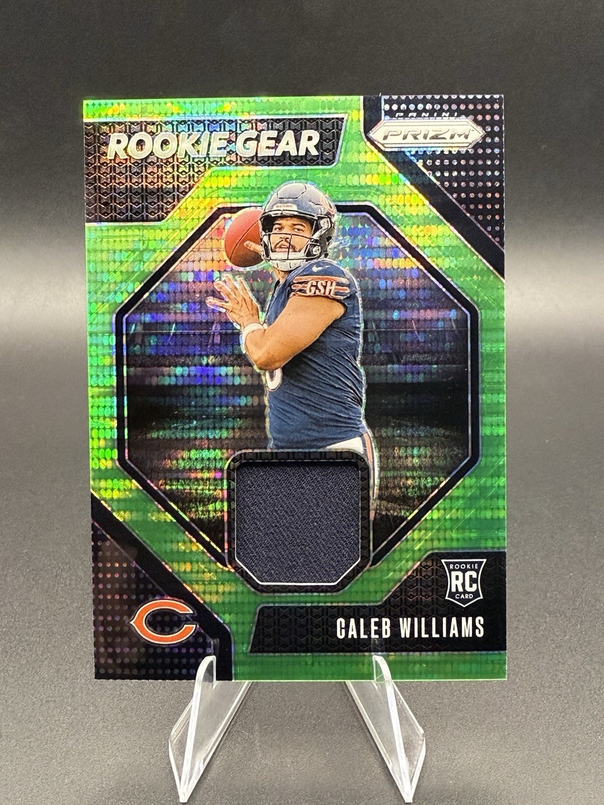 2024 Panini Prizm  Rookie Gear Caleb Williams #RG-CWS Neon Green Pulsar