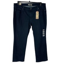 Levi  s Womens SZ 22W Classic Straight Jeans Mid-Rise Stretch Pockets Dark Wash