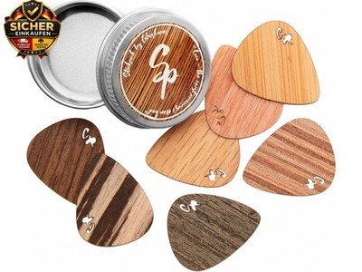 Stickpick | Set mit 7 flexiblen Gitarrenplektren aus edlem Echtholz | für E-, 
