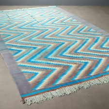 Tappeto Kilim Antico Cotone Nodo Fine Fatto a Mano 530 x 312 cm Originale