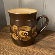 Denby Bakewell mug. Ceramic coffee mug. 1980s English pottery