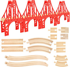 18 piezas puentes suspension vias tren madera accesorios soportes ferroviarios