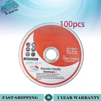 Cutting Discs 6''x.045''x7/8'' 100 Pack Cut-off Wheel - Metal & Stainless Steel