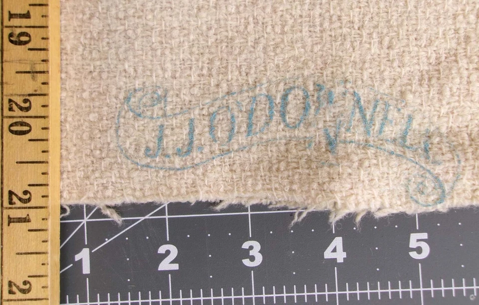 Vintage 100% WOOL Woven FABRIC Hand Spun Natural White Tweed Boucle Primitive - Image 4 of 4