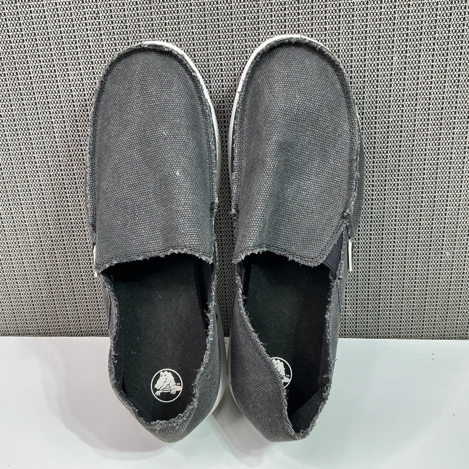 Мужские Crocs Santa Cruz холст без шнуровки туфли серый потертый край повседневный стиль M12 - Изображение 2 из 4