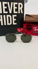 Ray-Ban Hexagonal 3548N 001 51-21 Occhiali da Sole - Oro/Verde