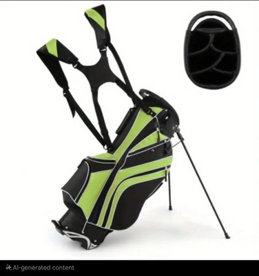 6-Way Golf Stand Bag With Cooler + Shoe Pocket & Rain Hood (Green/Black)
