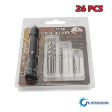 26PCS/Set Precision Pin Vise Mini Micro Hand Twist Drill Bits Rotary Tool Hobby