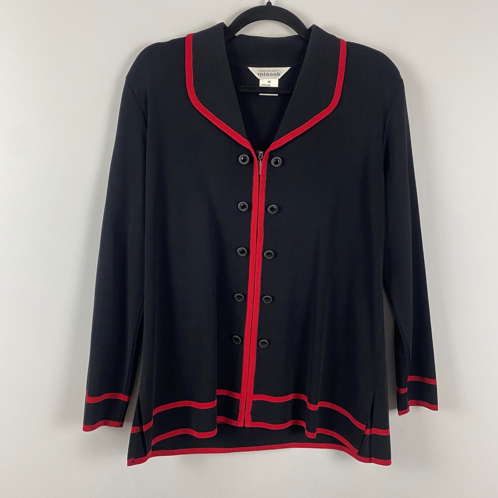 Misook Full Zip Acrylic Basic Jacket Long Sleeve … - image 1