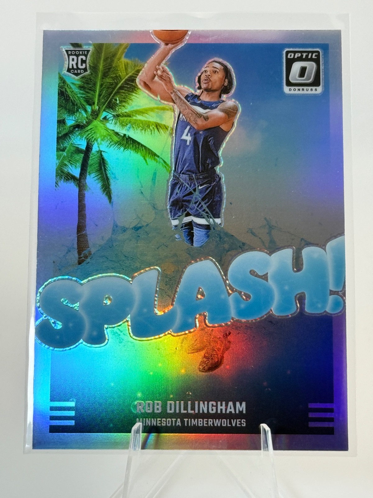 2024-25 Donruss Optic - Rob Dillingham (RC) Splash! Holo #8 - Timberwolves