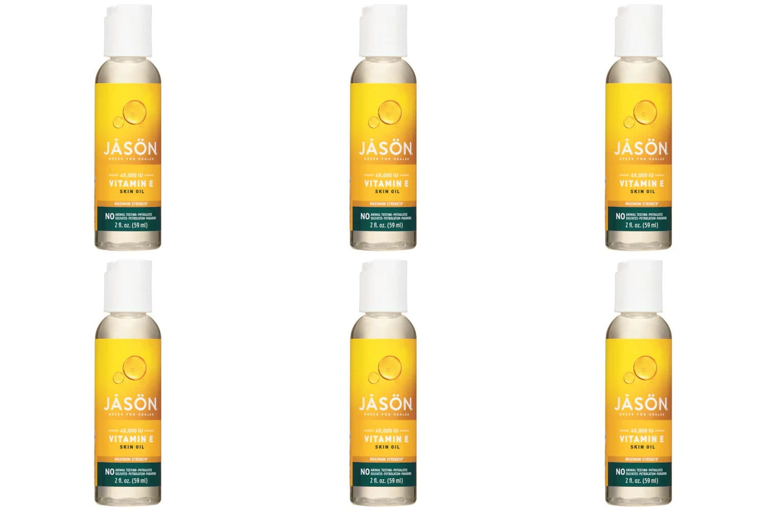 Jason Vitamin E Skin Oil 45000 IU 6 Pack Moisturizing Oil Bulk Bundle