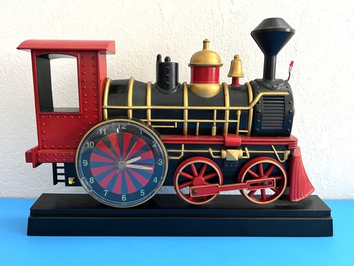 1997 Locomotive Wall Clock #4892 Whistles Wheels Move & Lights by MSR Imports