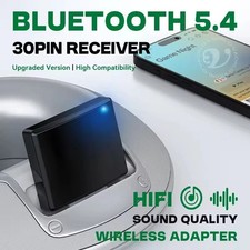 Bluetooth 5.1 Audio Receiver 30-Pin Dock Adapter for iPhone iPod Speaker Music