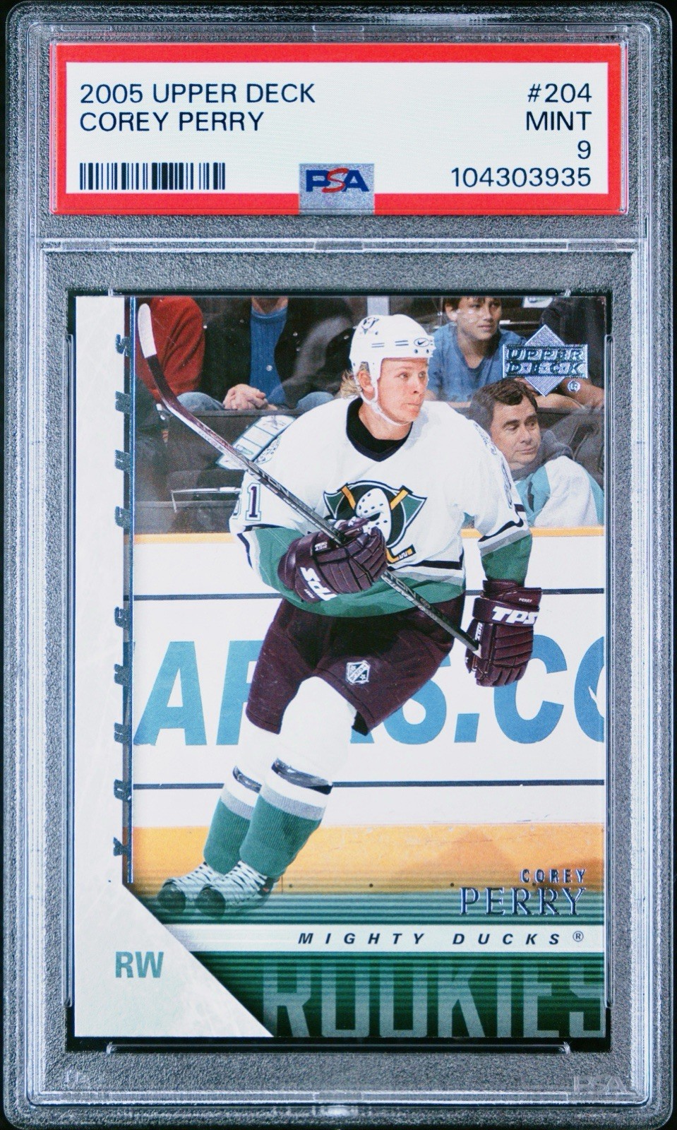 2005-06 Upper Deck -Young Guns Corey Perry #204 RC PSA 9 MINT Rare Mighty Ducks