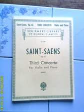 Saint-Saens Third Concerto Op 61 for Violin  Piano Schirmer Sheet Music Vol 860