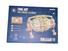 Robotime ROKR Time Engine Calendar 3D Wooden Puzzle LC801 W/Pocket Watch