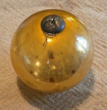 Kugel Antique Gold Amber Mercury Glass Christmas Tree Ornament
