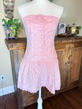 Urban Outfitters Kimchi Blue Matilda Dress Medium Pink Strapless Mini Soft Girly