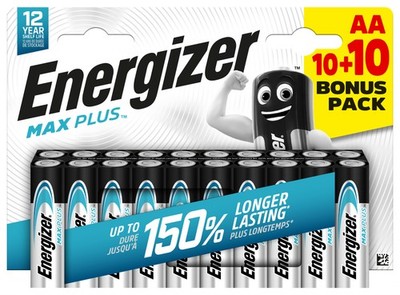 6x Energizer Maxplus Mignon (AA) 10 + 10 Bonuspack - 20er Blister